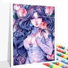 QIZITNEG 5D DIY мультяшная девушка портрет Алмазная мозаика квадратнаякруглая Алмазная вышивка крестиком ручная работа украшение для дома подарки Новинка