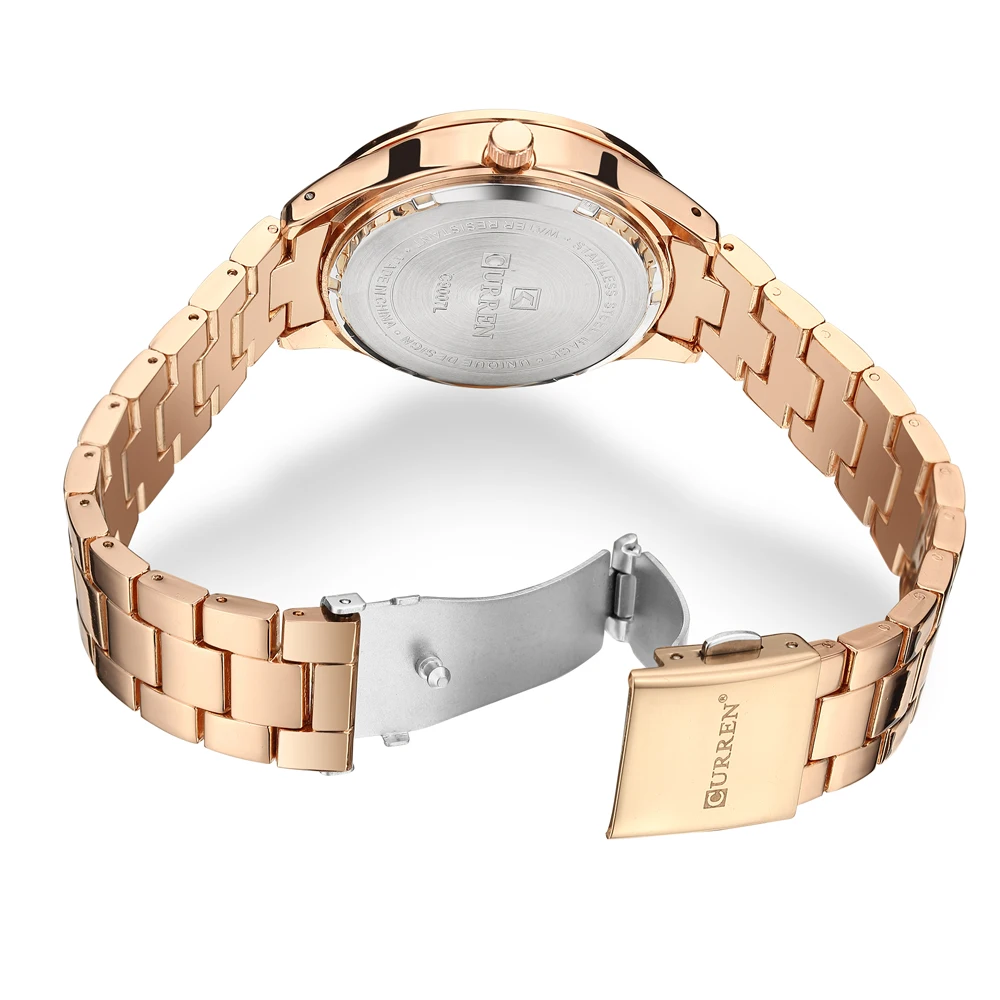 hot fashion ladies watches top brand luxury female clock rose gold stainless steel bracelet quartz watch women curren watches free global shipping