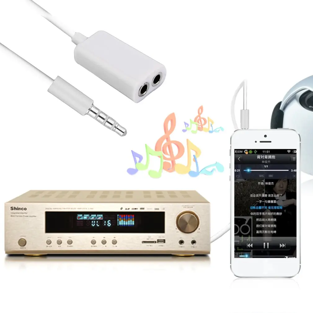 3 5 мм 1 штекер на 2 гнезда аудио наушники гарнитура разделитель кабеля акция |