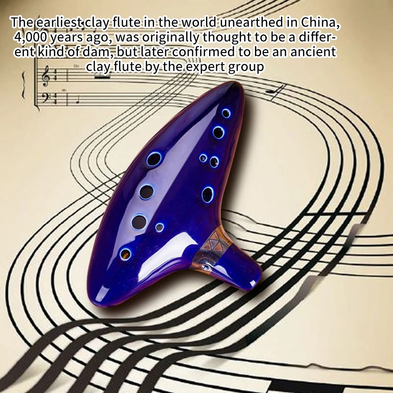 

The Legend Of Ocarina Classical Blue 12 Holes Ocarina Alto C Music Instrument Bright Glaze Pottery Woodwind Instrument