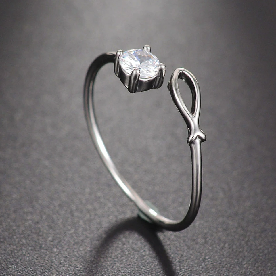 H5229 Concise Unisex Fashion Custom Adjustable Stainless Steel Rings Sliver Trendy High Quality Wedding Rings Jewelry For Lovers - Цвет основного камня: H5229