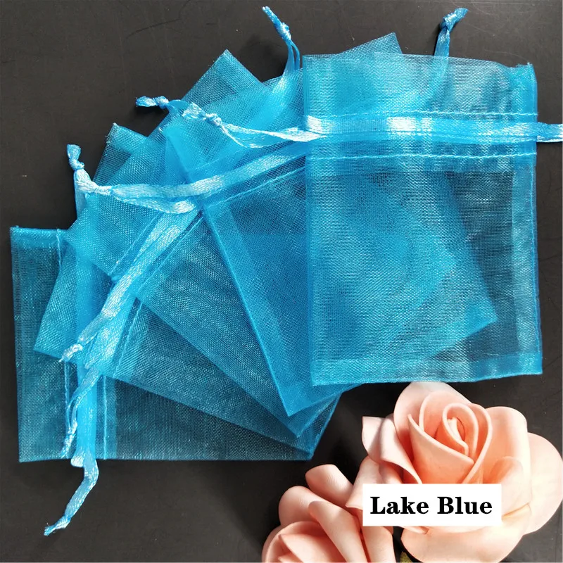 lake blue Лидер продаж 7x9 см/50 шт./пакет Палочки 19 Цвета для упаковки ювелирных изделий, покетики из органзы, подарочные пакеты и мешки, ювелирные изделия, упаковочные сумки 7ZSH312 - Цвет: lake blue