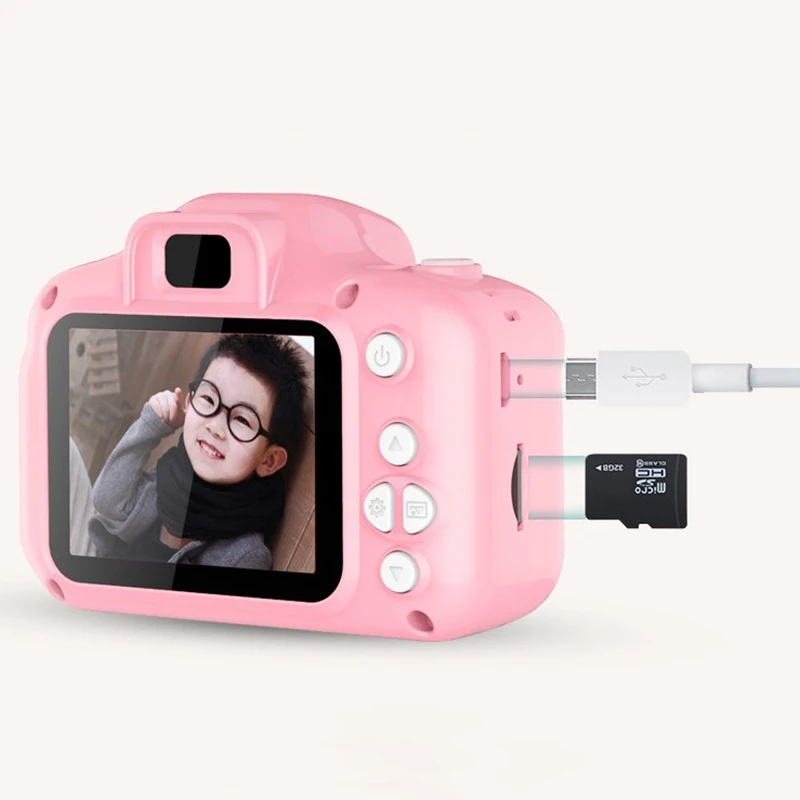 Мини цифровая камера игрушки для детей 2 дюймов HD экран платная фотография Реквизит милый ребенок подарок на день рождения игры на открытом воздухе