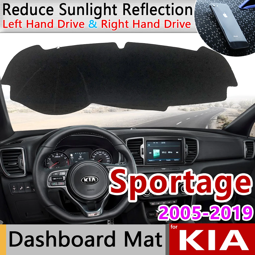 Для KIA Sportage 2005 ~ 2019 JE KM SL QL Противоскользящий коврик для приборной панели защиты от