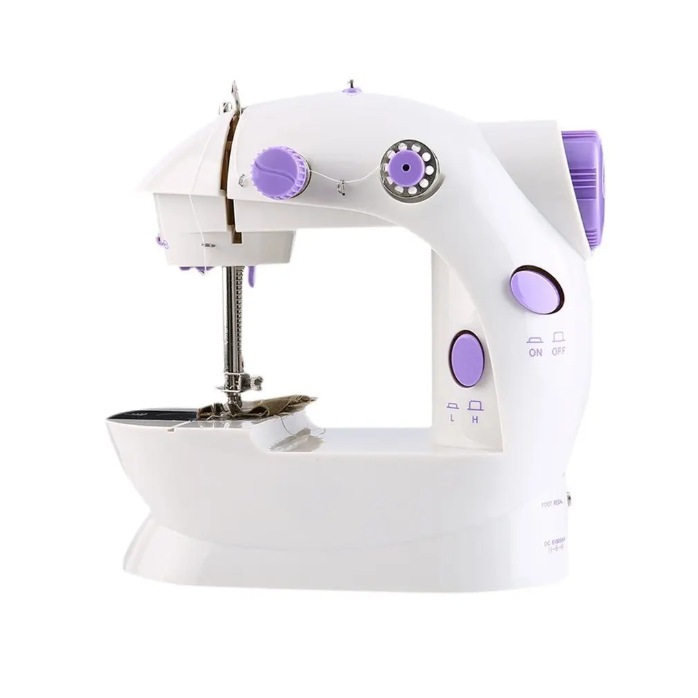 Portable Household Mini Sewing Machine Electric Crafting Mending 2-Speed Double Thread with Light Foot Pedal EU Plug | Дом и сад