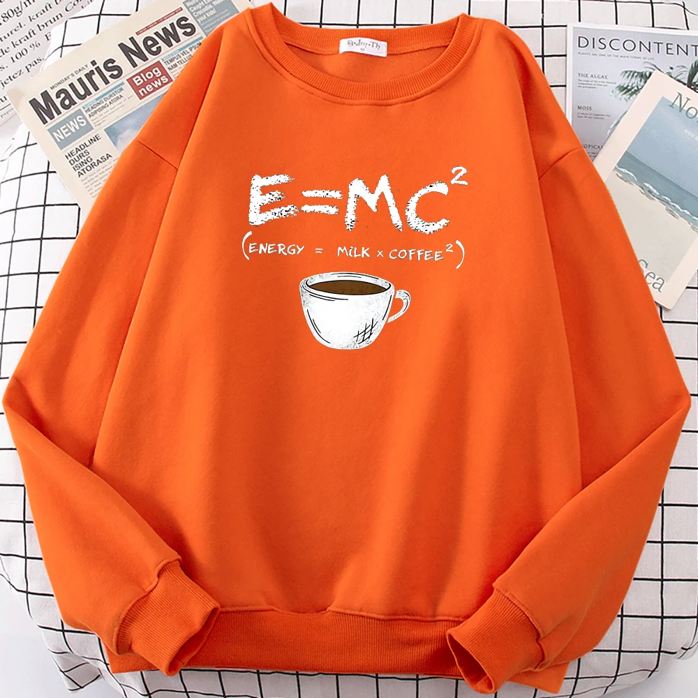 

Energy=milk+coffee Printed Womens Hoodies Simple Oversize Hoodie Street Comfortable Hoody Hipster Soft Autumn Streetwear Man