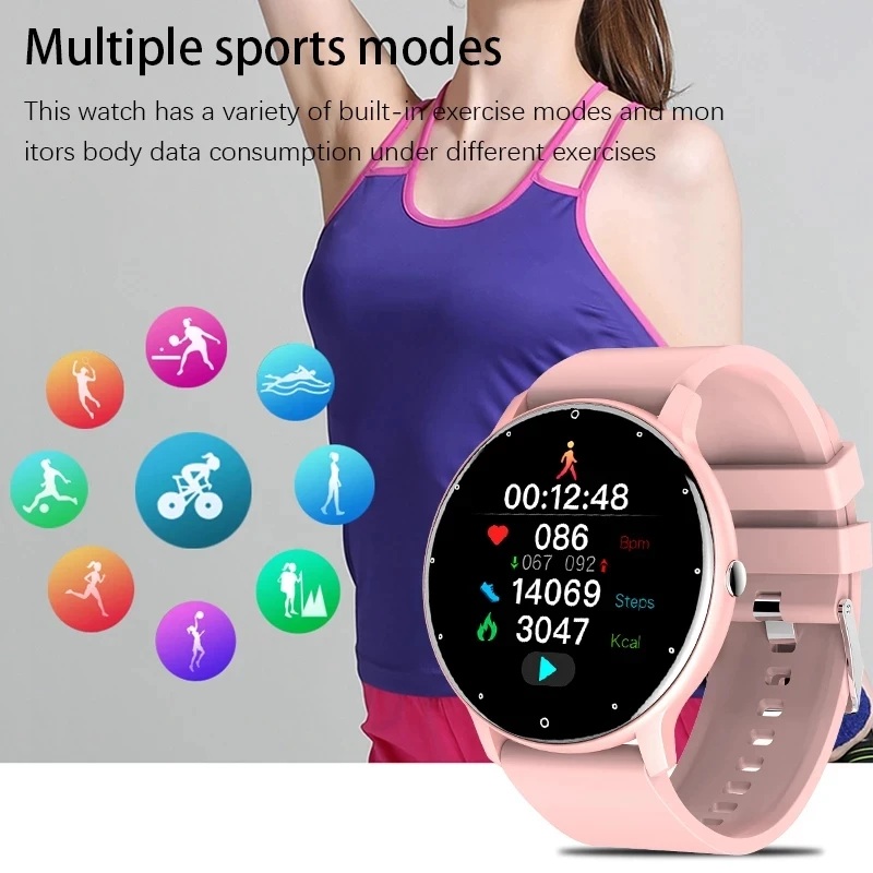 

2021 New Fashion Smart Watch Ladies Heart Rate Blood Pressure Multifunctional Sport Watch Men Woman Waterproof Smartwatch Women