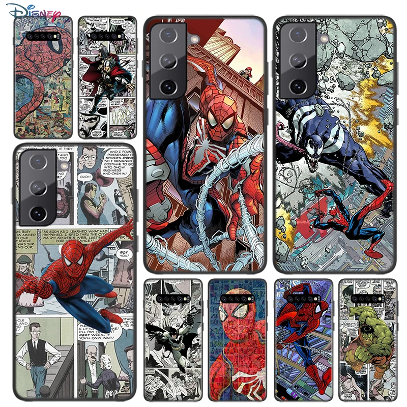 

Soft Cover Marvel Comic Spider Man For Samsung Galaxy S21 S20 FE Ultra S10 S10e Lite S9 S8 S7 Edge Plus Phone Case