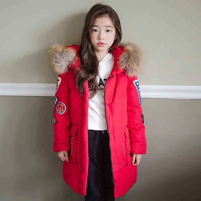 Модная детская зимняя куртка теплая водонепроницаемая верхняя одежда с меховым