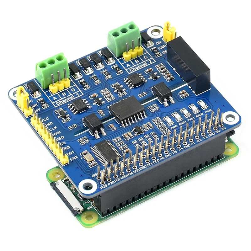 

2-Channel Isolated RS485 Expansion HAT for Raspberry Pi 4B/3B+ SC16IS752 Solution with Multi Onboard Protection Circuits