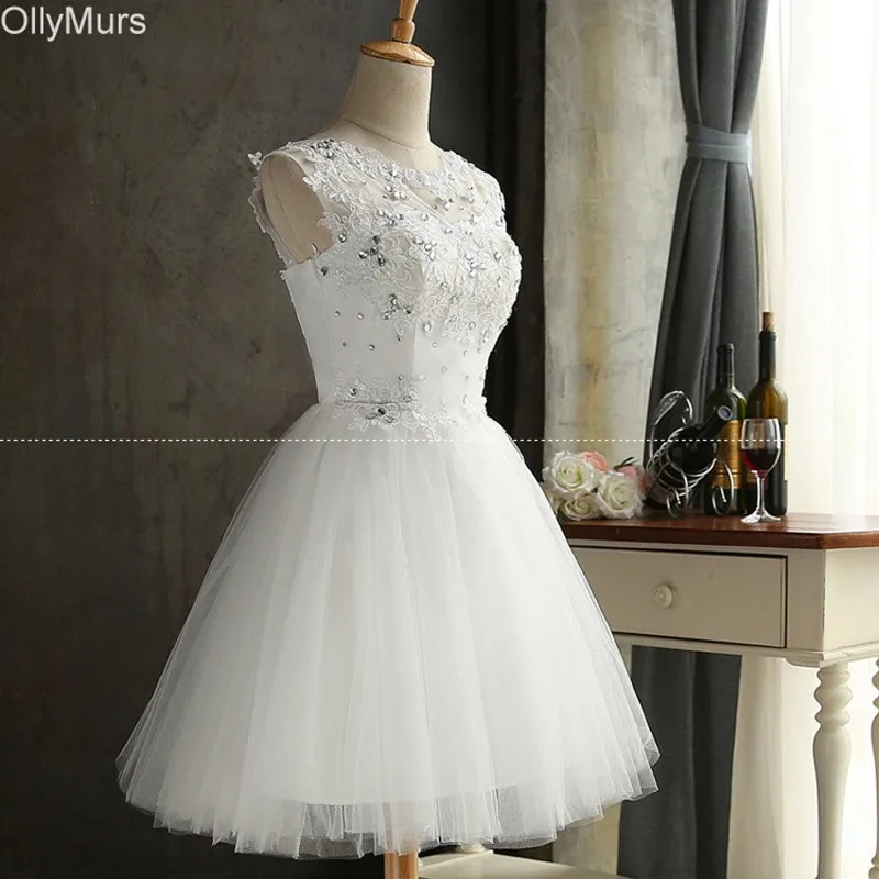 Champagne White Red Short Bridesmaid Dresses Cheap Knee length Wedding Party Back Lace-up | Свадьбы и торжества