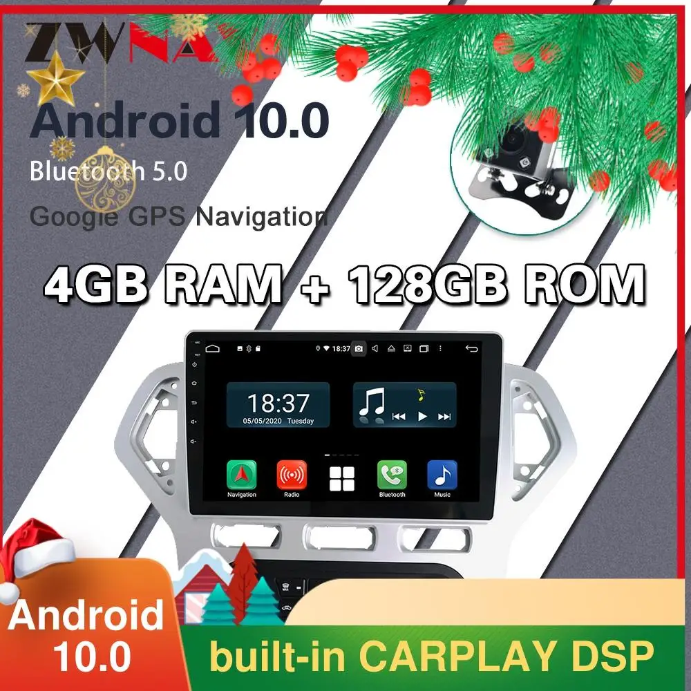 

4G 128G For Ford Mondeo 4 2006 - 2010 Car Radio Multimedia Video Player Navigation Android 10 No 2din 2 din DVD