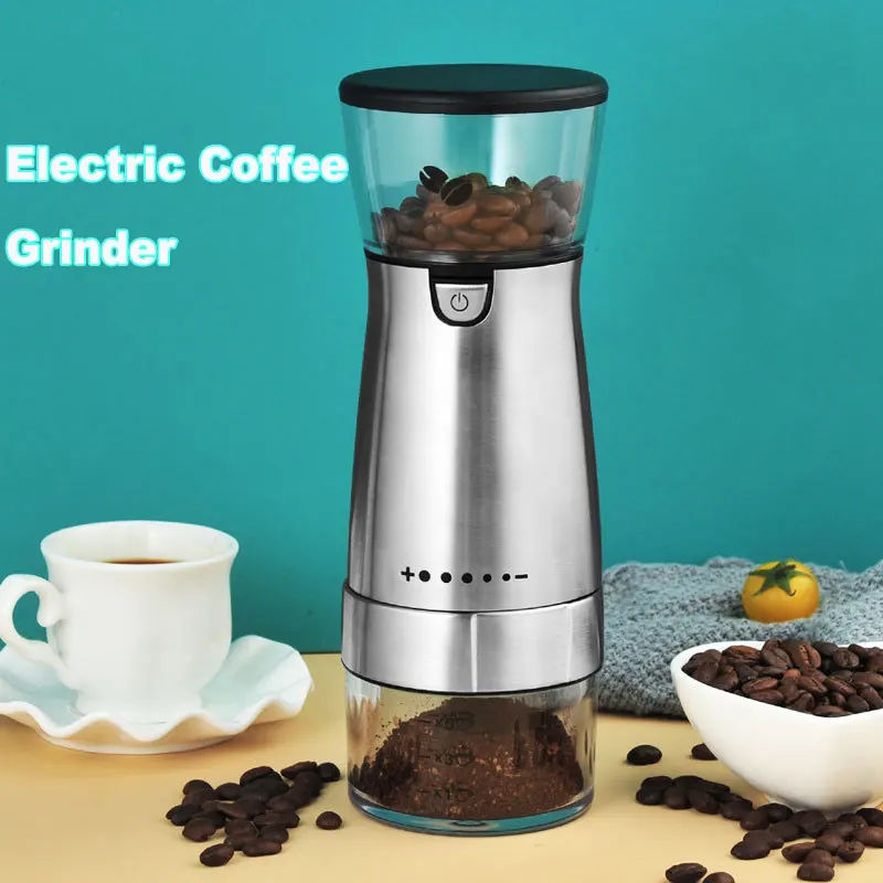

USB Electric Coffee Grinder Household Rechargeable Stainless Steel Grinder Multifunctional Kitchen Spice Granule Pepper Grinder