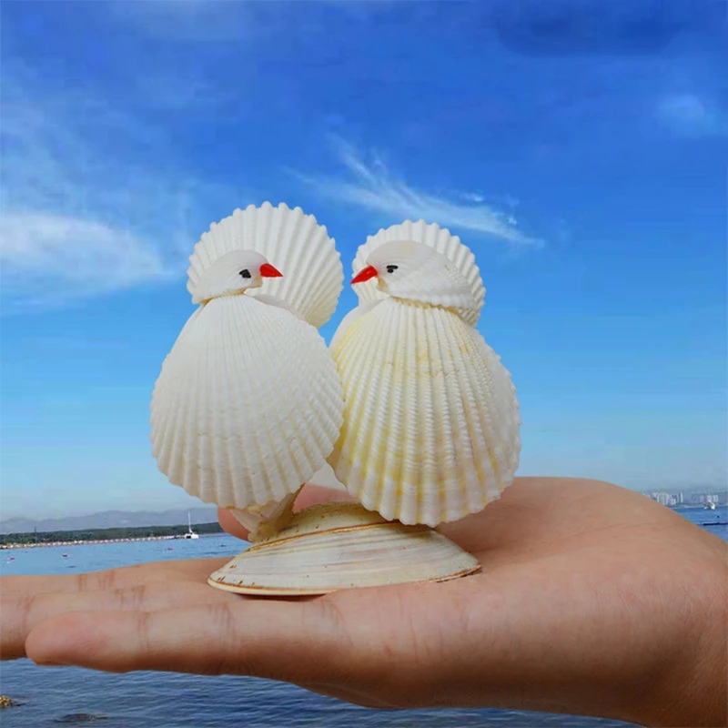 Средиземноморский стиль креативные парные птицы морские ракушки статуи