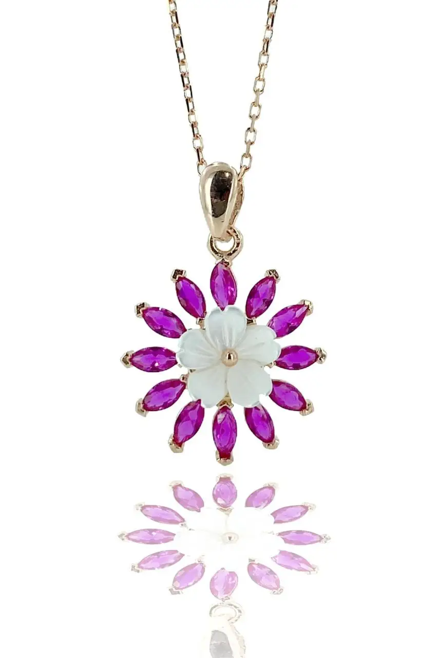 

Flowers Series Daisy Quartz 925 Silver Necklace