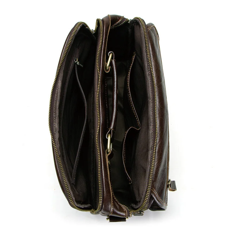 First Layer Cowhide Men Business Briefcase Genuine Leather Fashion Single Shoulder Bag High Quality Crossbody Bag Casual Handbag