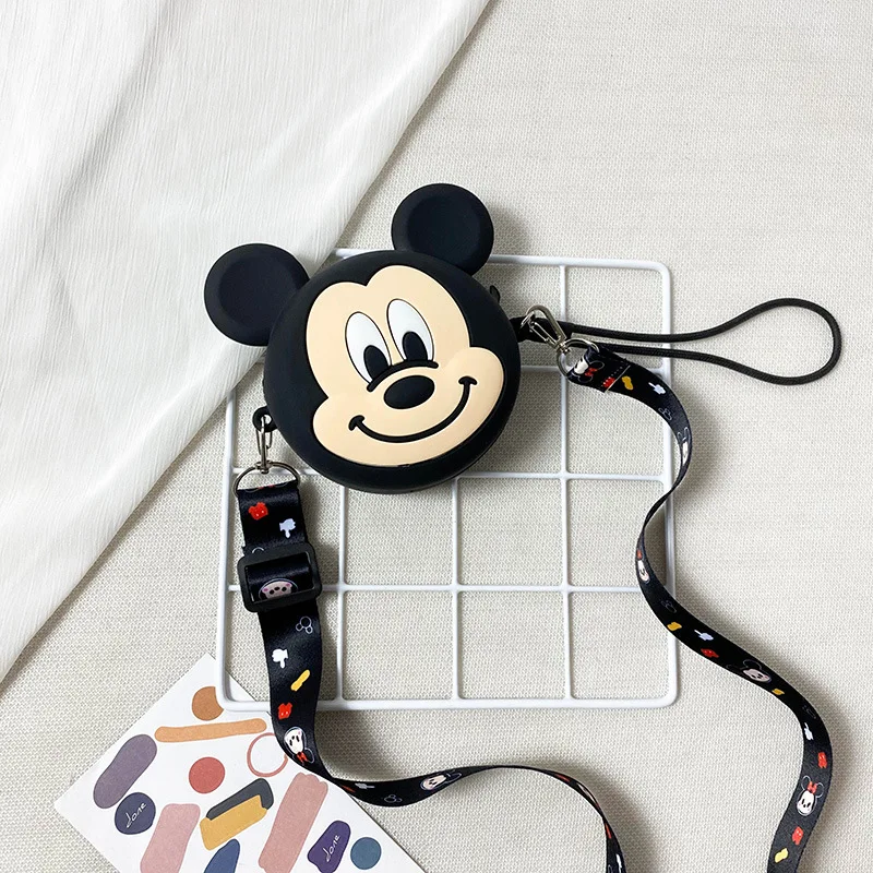 

Disney cartoon silicone three-dimensional one-shoulder messenger portable coin bag card bag storage small bag