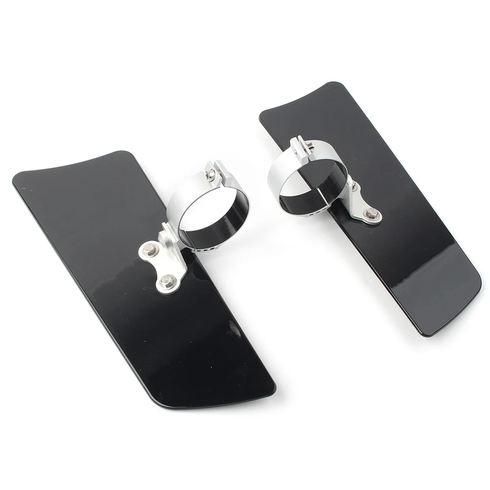 

1Pair Black Motorcycle Front Wind Fork Air Deflector Universal For Honda Kawasaki Yamaha Suzuki