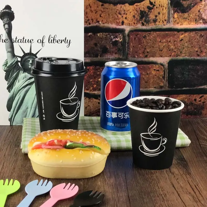 Одноразовая чашка кофейная бумажная для молока и чая с толстыми горячими