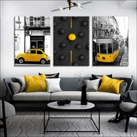modern canvas painting modern city series black and white art car poster traffic personality mural high definition printing