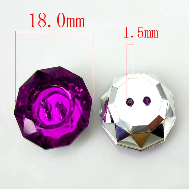 Акриловые кнопки для шитья граненные блестящие поделок аксессуары одежды 24 шт. 18