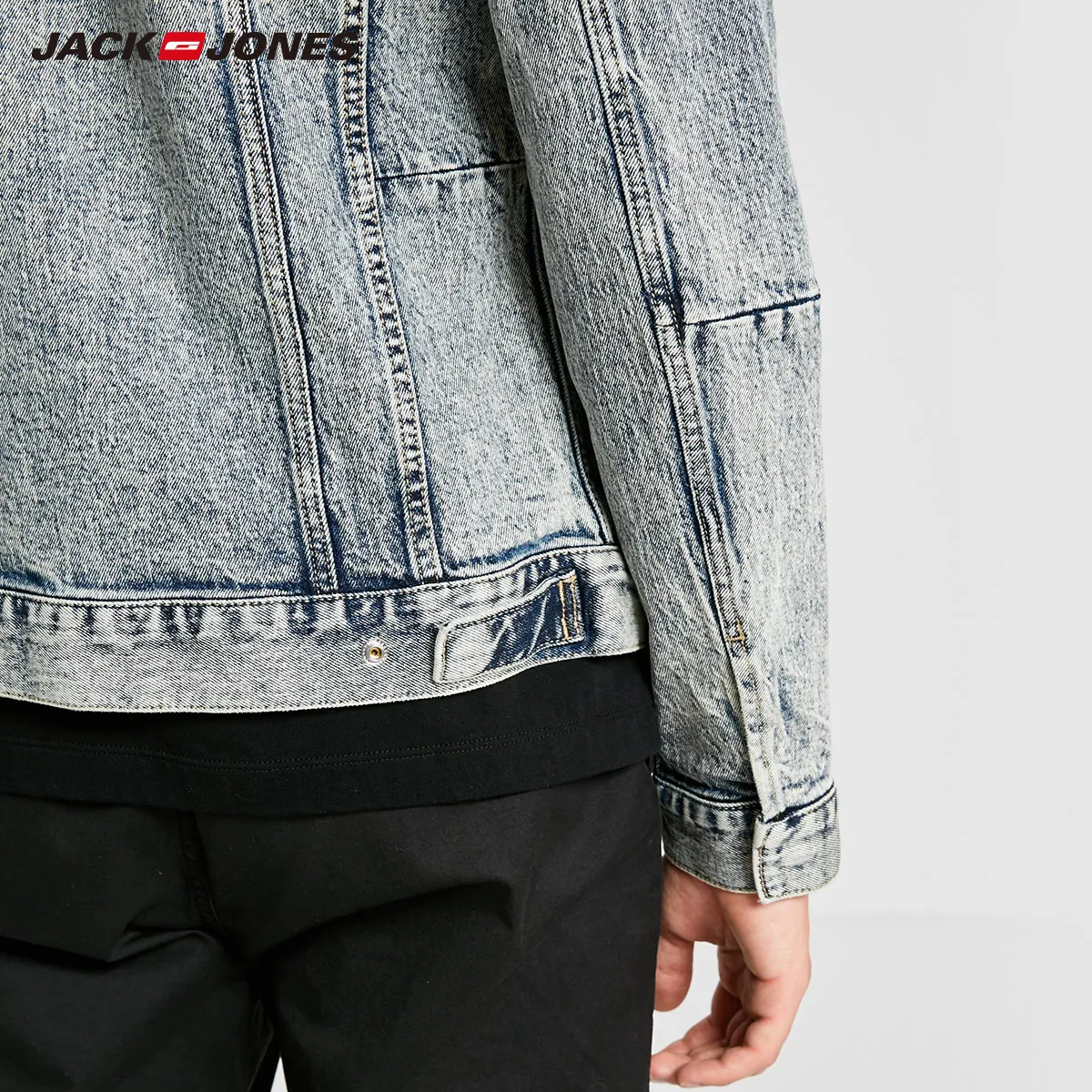 JackJones Мужчины Новый снежинка мыть досуг ковбой джинсовое пальто | 218357509|Мужские