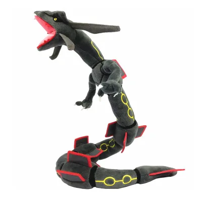 Черный 4 шт. 80 см милая игрушка Пикачу Rayquaza Дракон набивная и плюшевая Детская кукла детский Рождественский подарок - Цвет: Черный