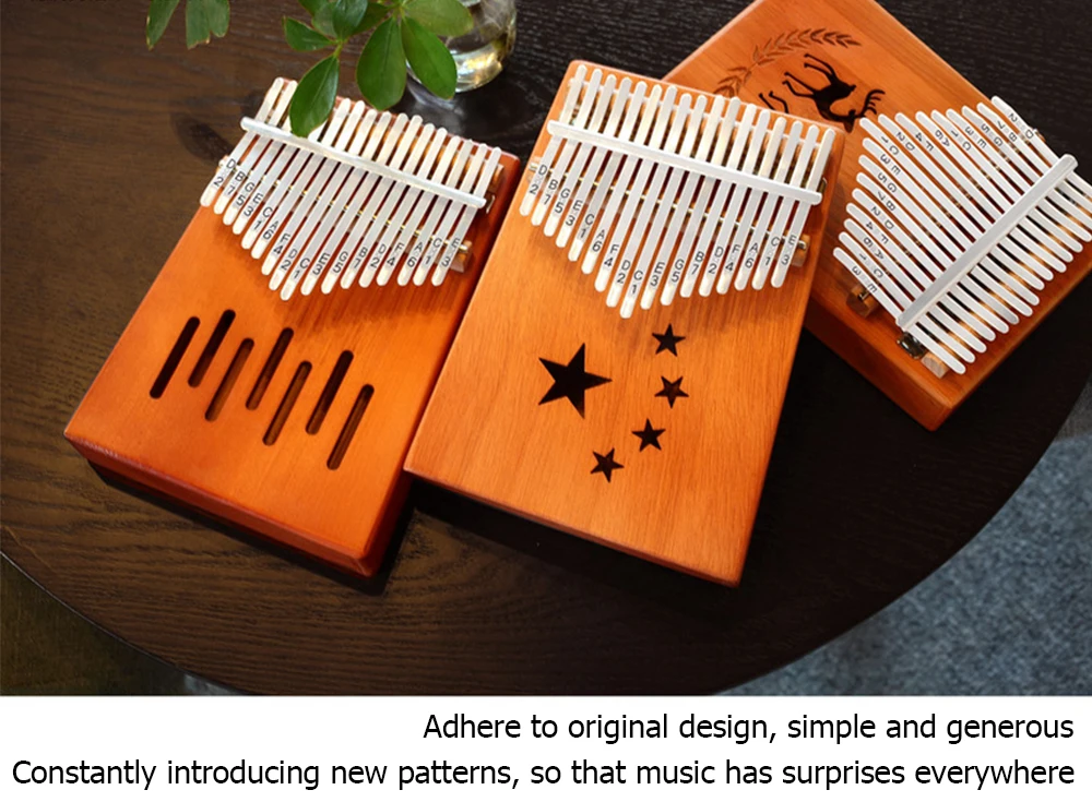 17-клавишным Kalimba игрушечное пианино finger фортепиано музыкальный инструмент в африканском стиле однотонные сосна с сердцем персикового цвета с книги для изучения для тюнинга