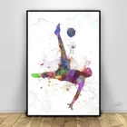 Мужской Футбол, игрок футбола, летающий плакат, украшение для дома, настенные картины для гостиной, холст, живопись, водонепроницаемый