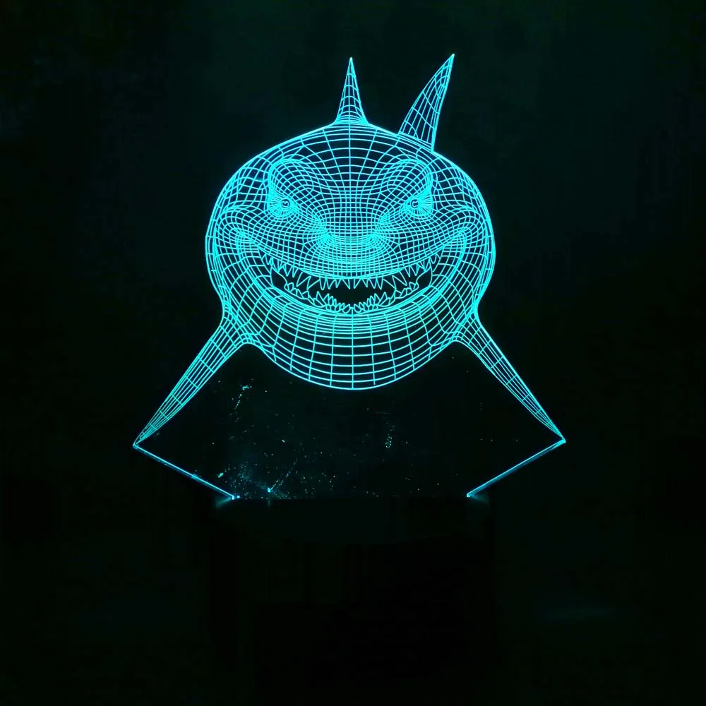 Креативная 3D Светодиодная визуальная лампа 7 цветов меняющая Ночной свет