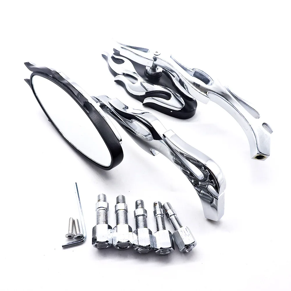 Хромированные каплевидные боковые зеркала заднего вида 8 мм 10 адаптер для