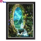 Алмазная живопись 5d Full Square Fantasy водопад пейзаж Картина Стразы мозаика эльфов Украшение стен Алмазная вышивка
