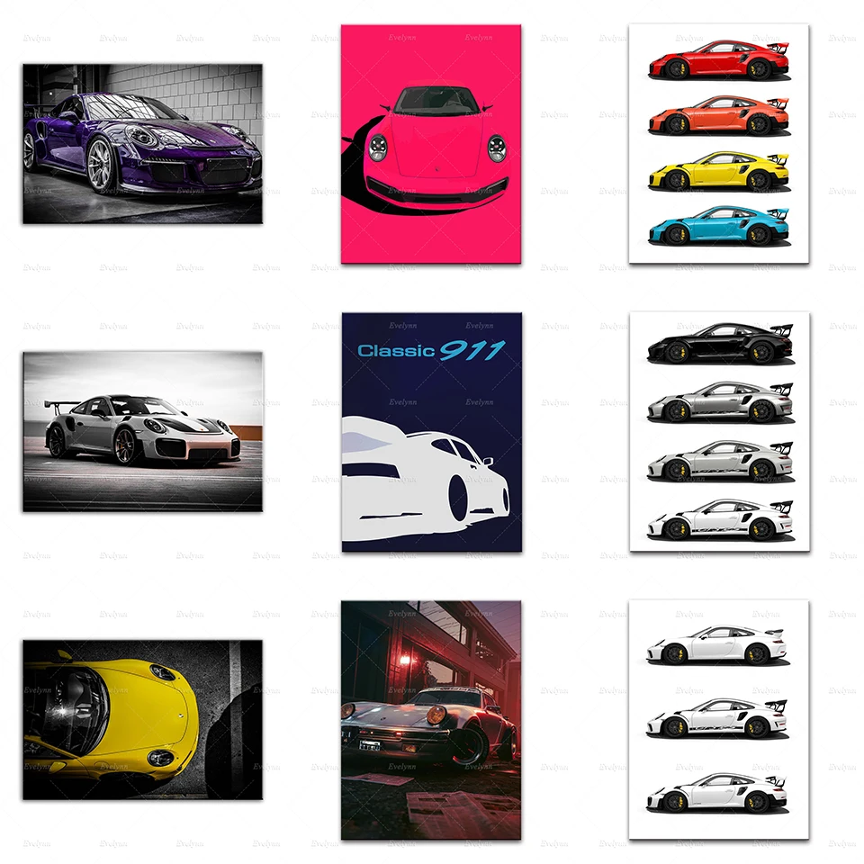 

Nordic Abstract Porsch 911 GT2 RS Posters And Prints Wall Art Canvas Painting Porsch 991 GT3 RS Modular Pictures For Living Room