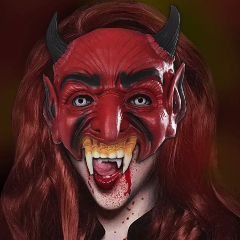 

Red blood demon Cosplay Mask Halloween makeup Prom Carnival Party props mask