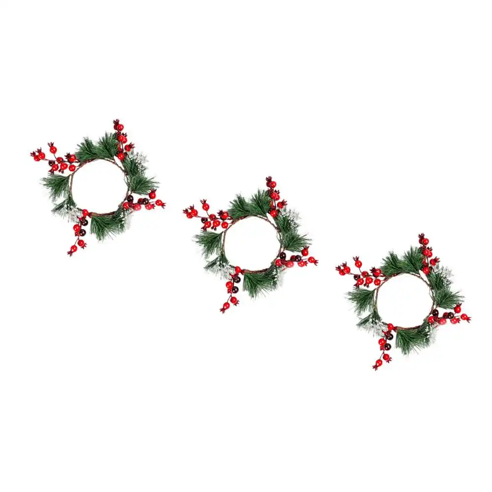 Имитация кедра Рождественский венок Ягодное кольцо сосновая игла зеленый