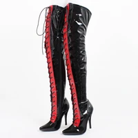 women over the knee boots 12cm super high heel cross tied mixed colors ladies sexy fetish shoes custom made