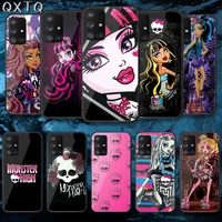 qxtq anime high monsters tempered glass phone case bag cover for samsung galaxy a 10 12 20e 21 30 32 50 40 51 52 70 71 72