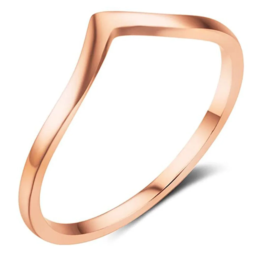 

MFY 4 Colors Geometric Radian Titanium Stainless Steel Rings For Women Jewelry Black Sliver Gold Color Hand Accessories