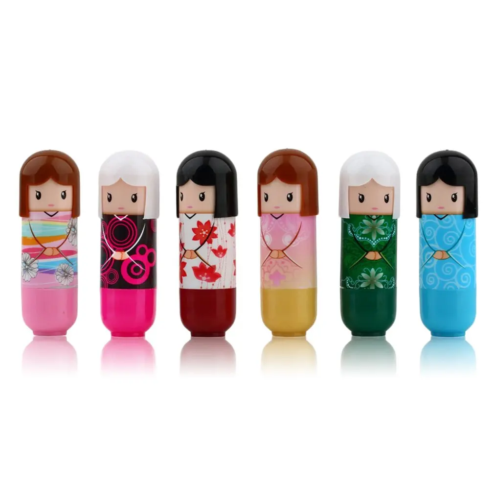 

Kimono Doll Lipstick Cute Lovely Pattern Gift For Girl Lady Colorful Girl Lip Balm New Year Pretty Present Random Color