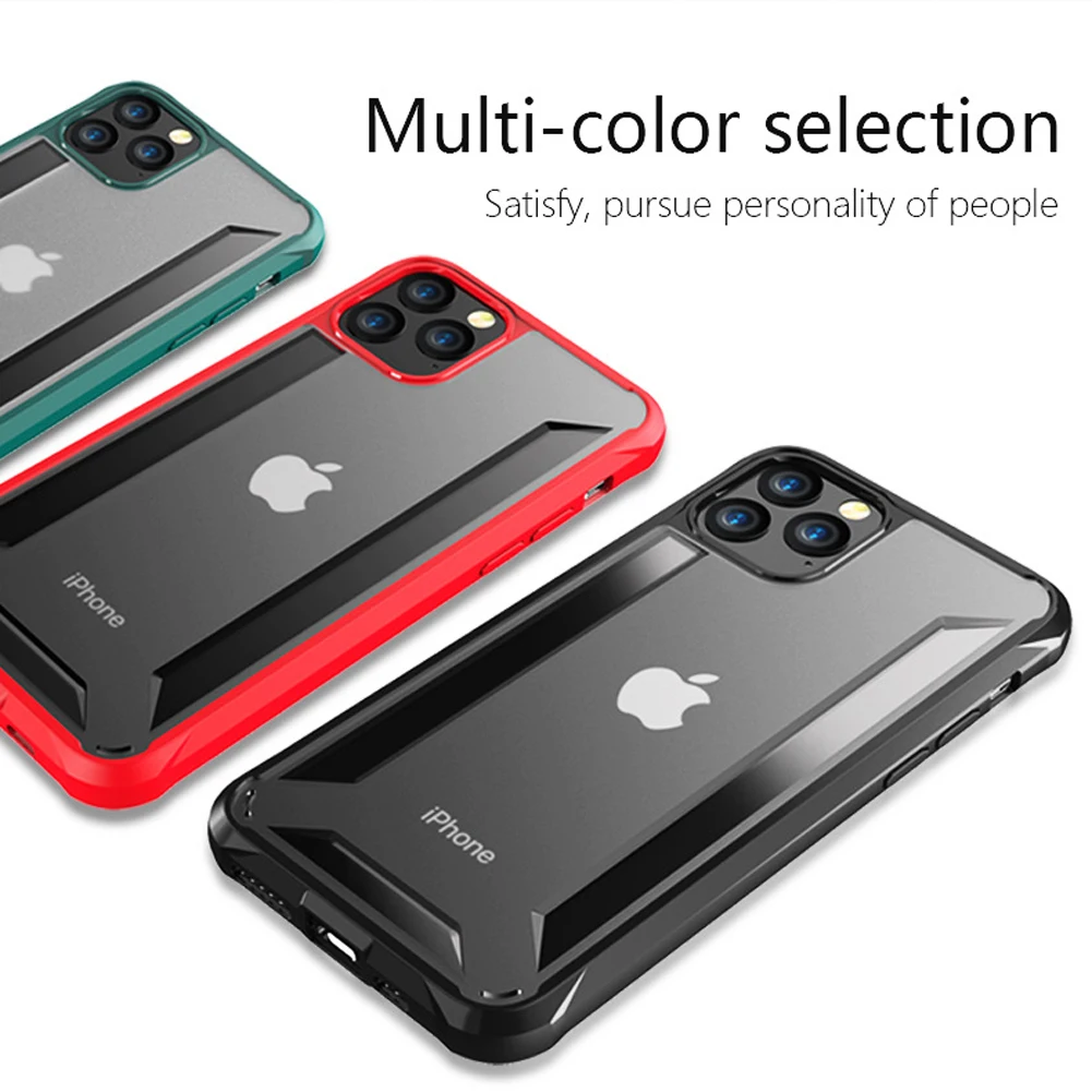 Гибридный прозрачный матовый армированный чехол для iPhone 11 Pro Max 2019 Прочный