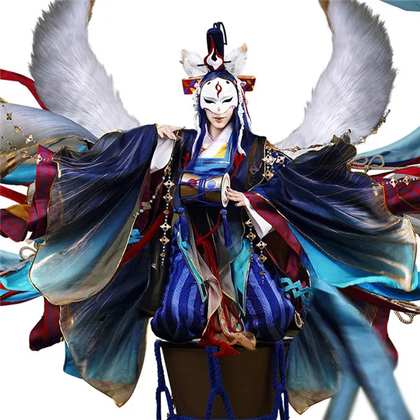 

Game Onmyoji SSR Tamamo no Mae JK Ver new skin role cosplay costume Kimono halloween party full sets