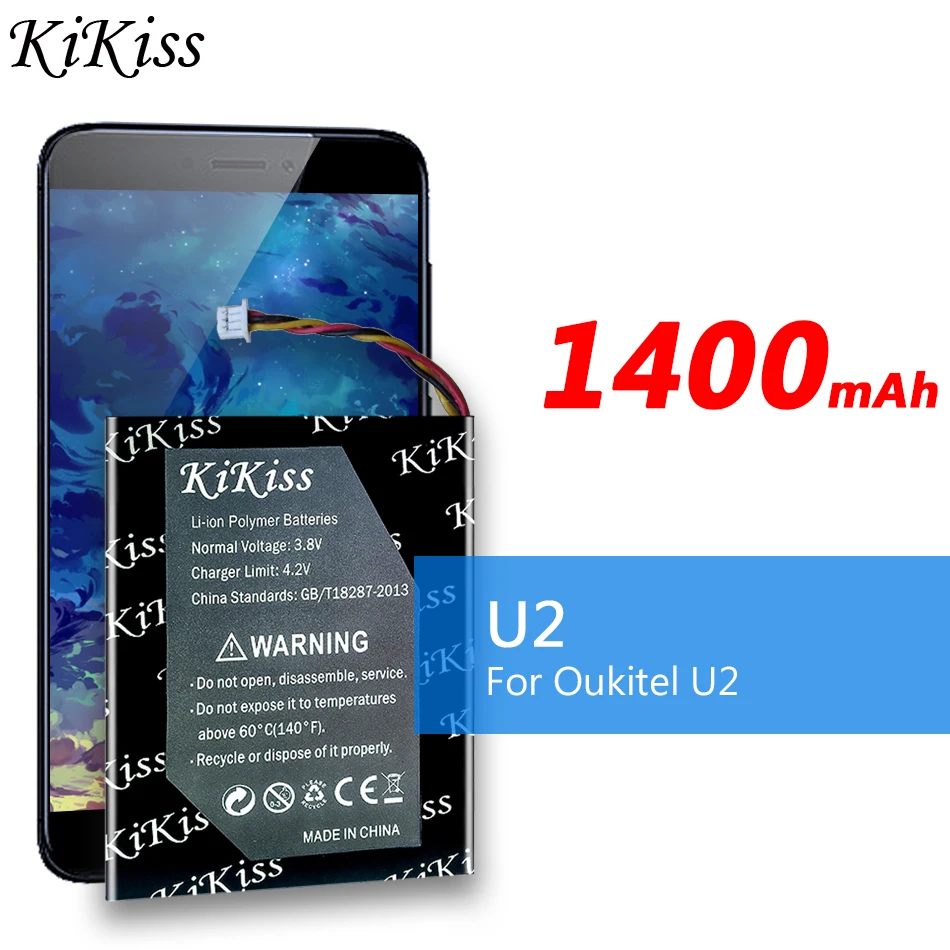

Аккумулятор KiKiss 1400 мАч U2 для телефона Oukitel U2 U 2, Высококачественная батарея + набор инструментов для ремонта