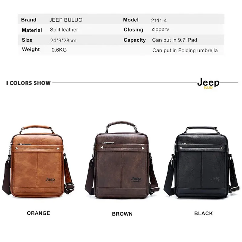 jeep buluo famous brand large size tote bag mens crossbody messenger bags business work office 9 7 inch ipad the best gift free global shipping