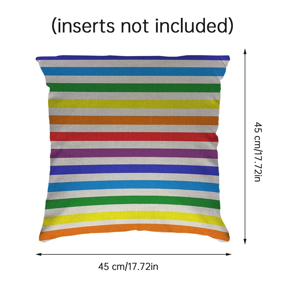 

Rainbow Cushion Cover Coloful Striped Throw Pillow Cover Decorative Cushion Cover Sofa Home Decor Pillow Case 45x45cm