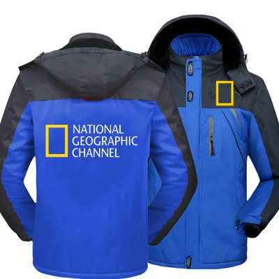 

2020 Winter Jacket Men for National Geographic Channel Thick Warm Coat Windproof Hooded Jackets Outwear Mountaineering Overcoat