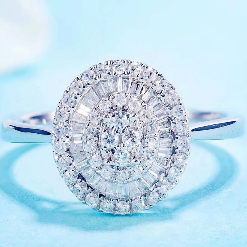 Фото 18k gold ring Natural Real 0.42ct Diamond Ring Engagement&Wedding Jewellery have certificate 0031 №3