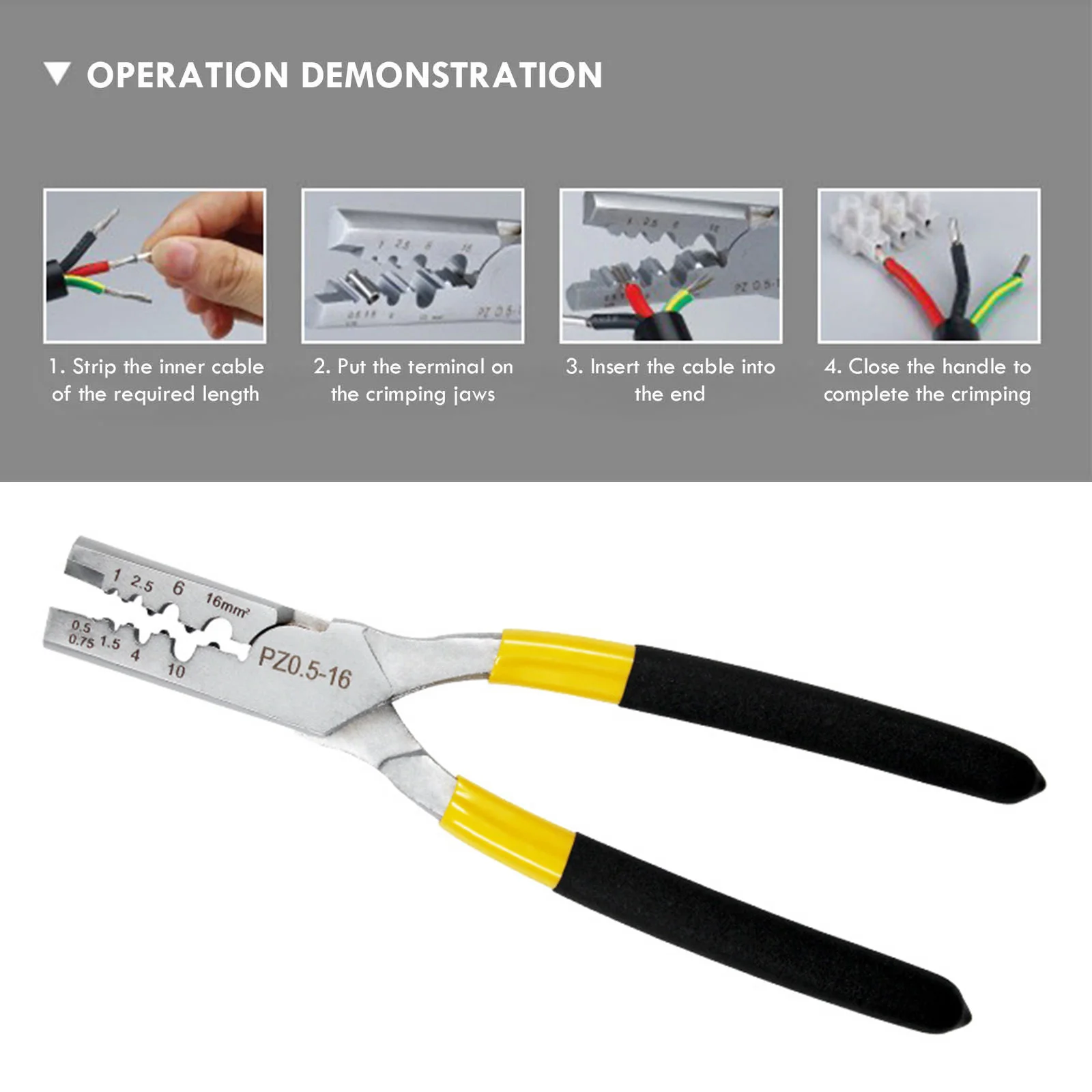 

Small Crimper Pliers 0.25-35mm Germany Style Electrical Bootlace Terminal Ve Crimping Tools