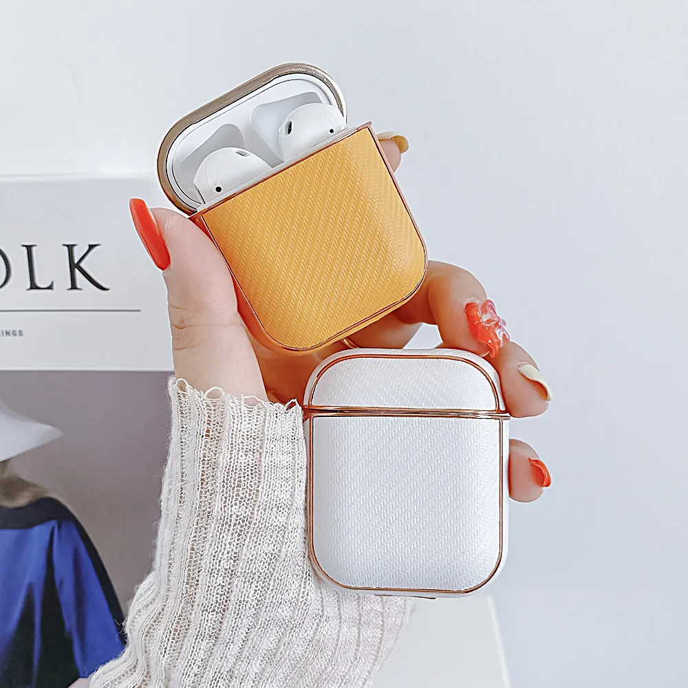

Бизнес стикер кожаный чехол из поликарбоната для Airpods 2 Чехол для наушников Apple Air pods 2 1 чехол для Apple Airpod 2 1 чехол Чехол