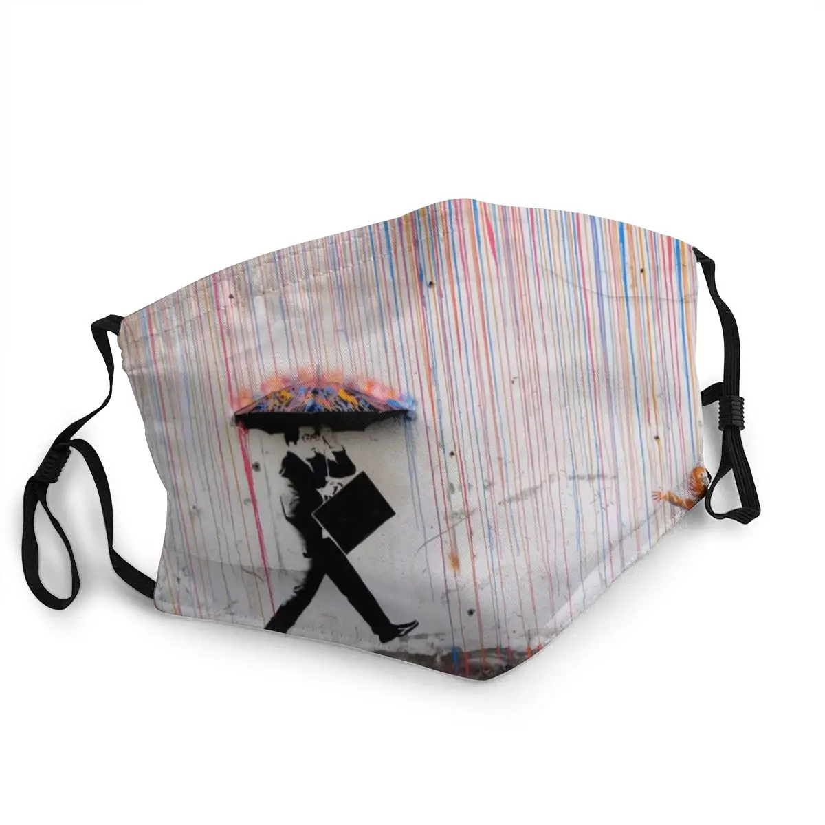 

Banksy Umbrella Rainbow Happy Girl Face Mask Adult Street Graffiti Anti Haze Dustproof Protection Cover Respirator Mouth Muffle
