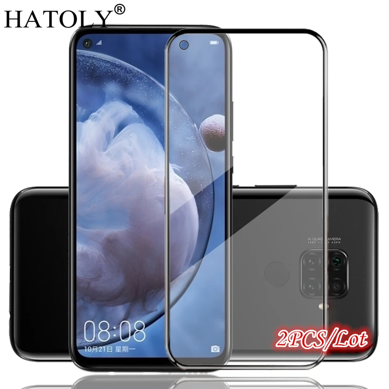 2 uds vidrio en Nova 5Z vidrio templado para Huawei Nova 5Z Protector de pantalla HD cubierta completa de pegamento vidrio Protector para Nova 5Z 6,26"-0